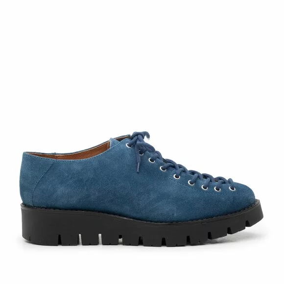 Flipper peace pension Pantofi casual dama cu siret pana in varf din piele naturala, Leofex- 194  blue inchis velur