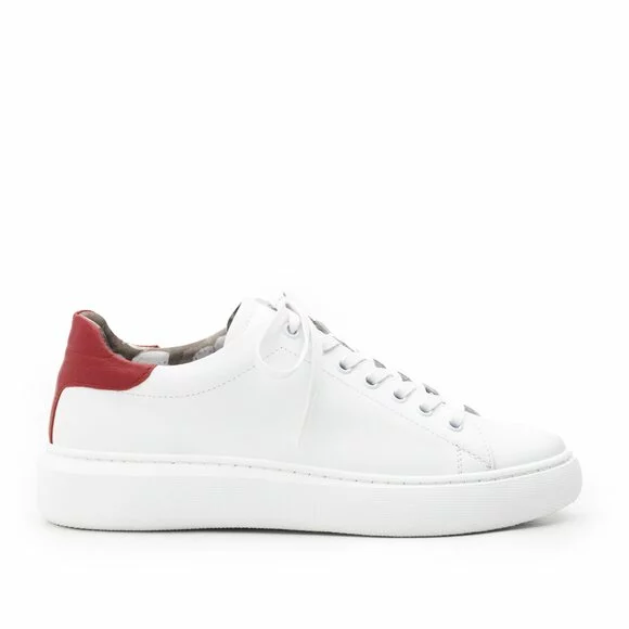 wise Spain Helplessness Sneakers damă din piele naturală, Leofex - 310 alb+roşu box